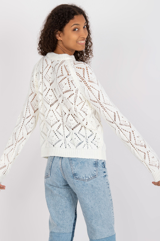 Balts ažūra klasisks džemperis ar...