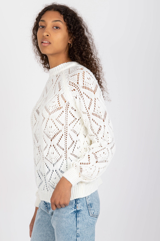 Balts ažūra klasisks džemperis ar...