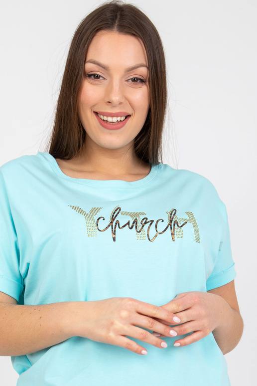 Piparmētru plus izmēra t-krekls ar...