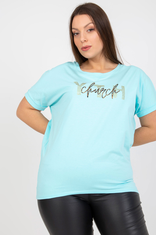 Piparmētru plus izmēra t-krekls ar...