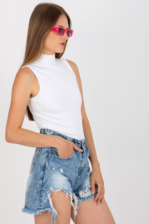 Balts pamata rievotais tops ar...