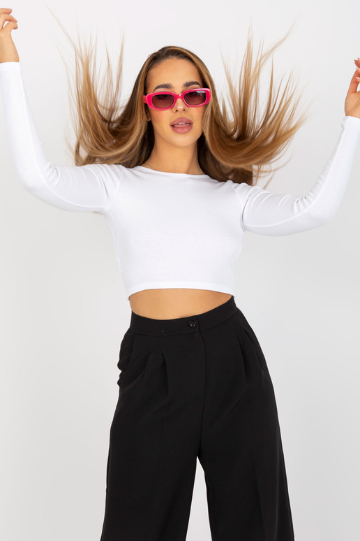 Balta rievota pamata blūze ar... Balta rievota pamata blūze ar...