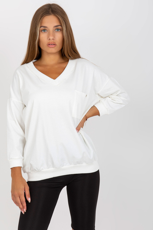 Ecru kokvilnas blūze ar V veida kakla...