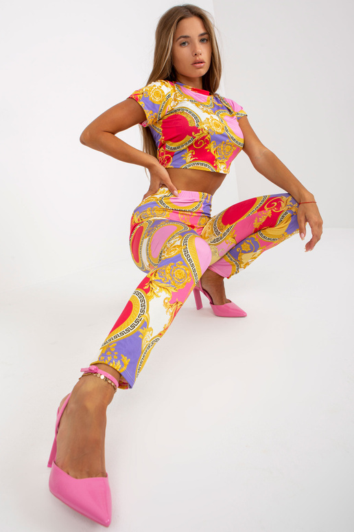 Rozā rakstains ikdienas divu gabalu...