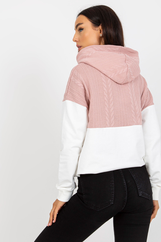 Rozā un baltā kapuce ar kabatām RUE...