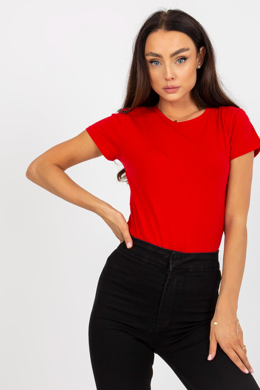 Sarkans plus izmēra t-krekls ar apaļu...