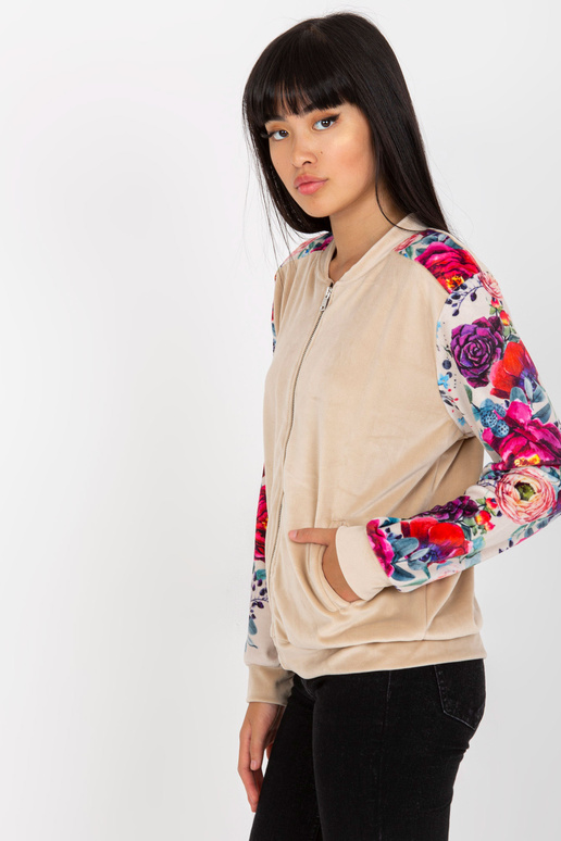 Bēša velūra bomber džemperis ar... Bēša velūra bomber džemperis ar...