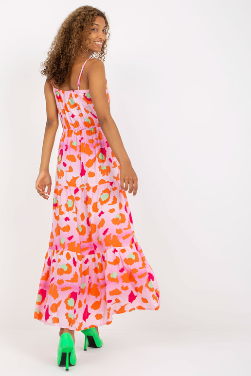 Gaiši rozā maxi kleita ar volāniem un...