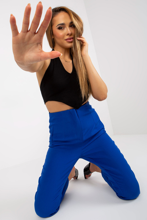 Kobalta taisnu kāju auduma bikses