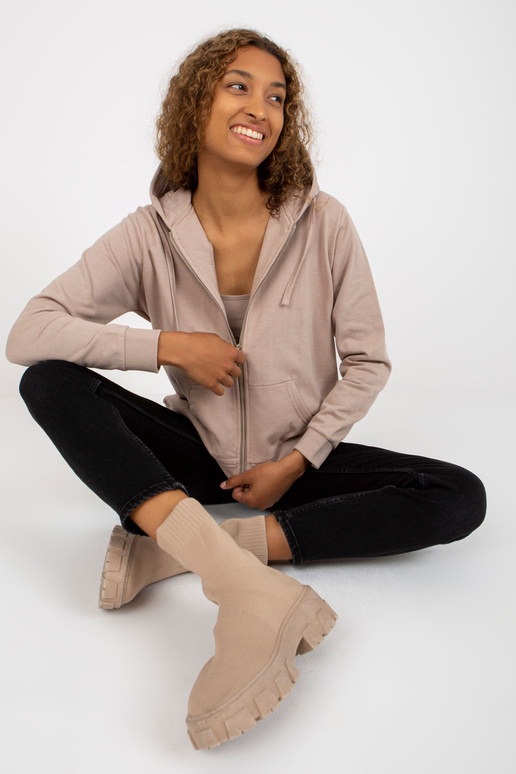 Bēšs pamata sporta krekls ar...