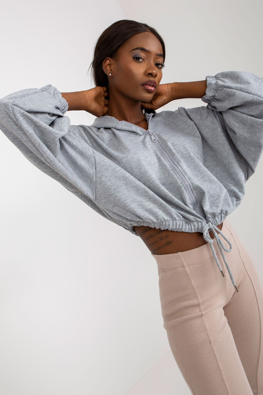 Pelēks melanža sporta krekls ar...