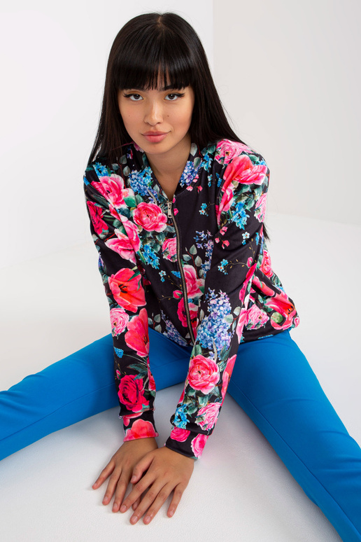 Melns un rozā velūra bomber džemperis...