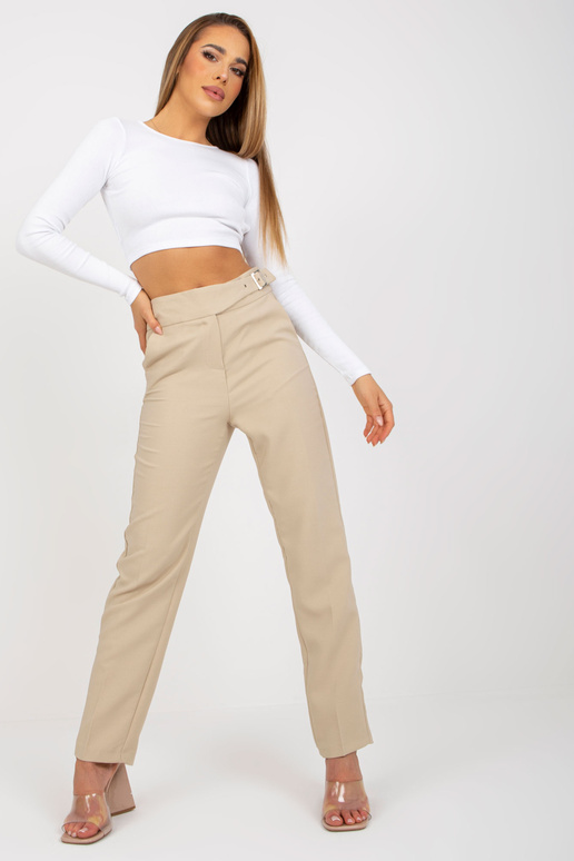 Bēšas sieviešu bikses no uzvalka ar...