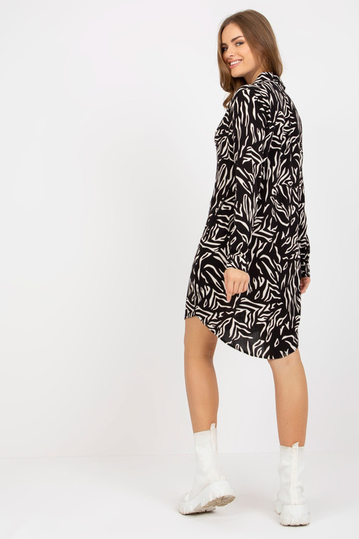 RUE PARIS melnbalta mini kleita