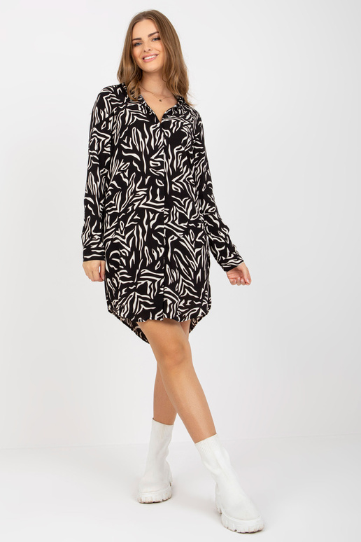 RUE PARIS melnbalta mini kleita