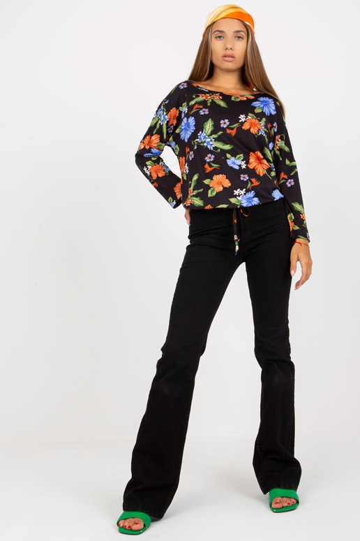 Tumši tumši zila blūze ar ziedu...