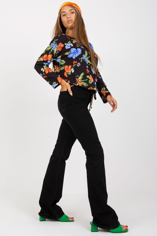 Tumši tumši zila blūze ar ziedu...