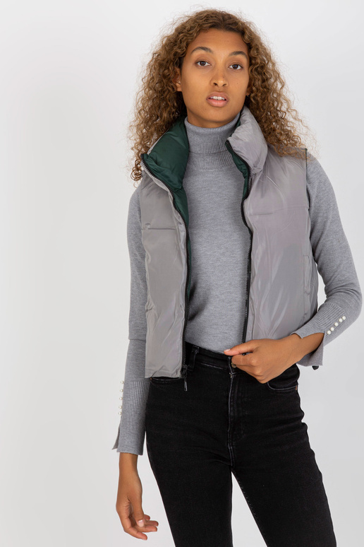 Tumši zaļa īsa dūnu veste ar vatējumu