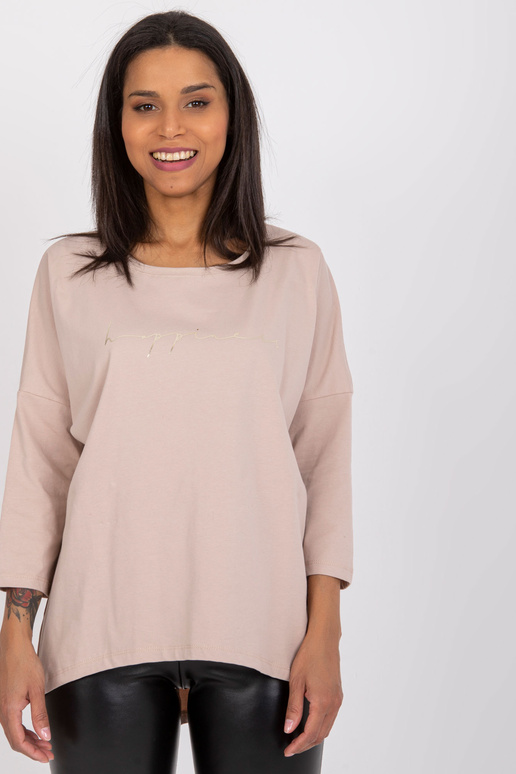 Gaiši bēša blūze ar uzrakstu Samanta