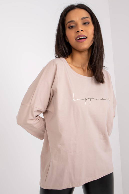 Gaiši bēša blūze ar uzrakstu Samanta