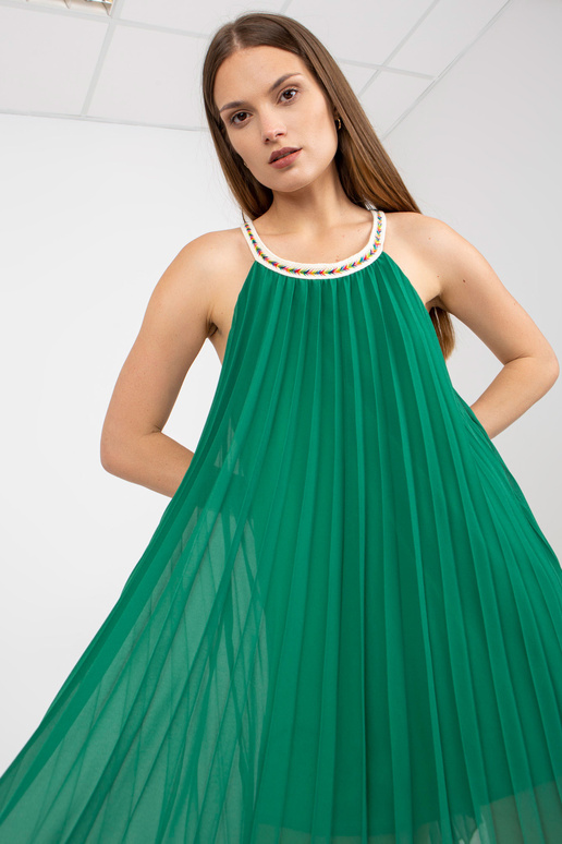 Tumši zaļa viena izmēra mini kleita...