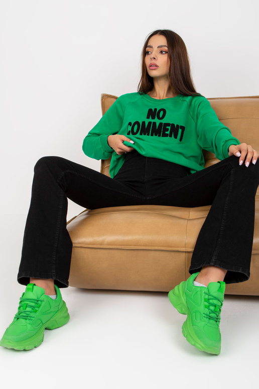 Zaļš sporta krekls bez kapuces ar...