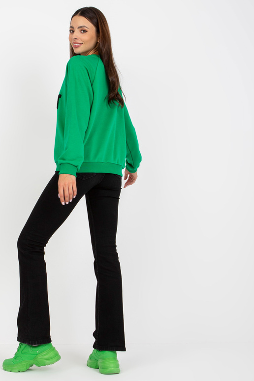 Zaļš sporta krekls bez kapuces ar...