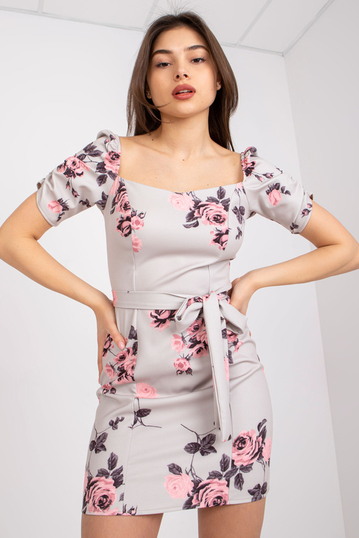 Bēša kleita ar volānām piedurknēm Ilona