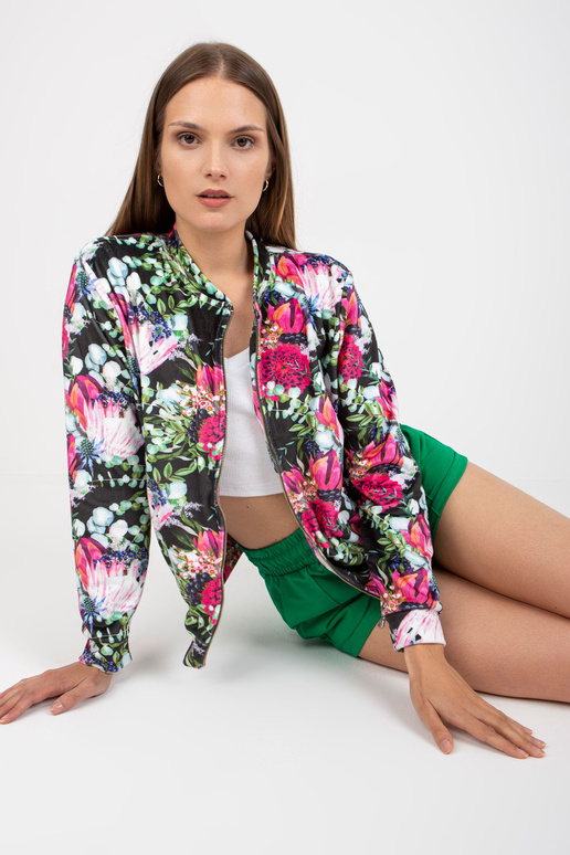 Melns velūra bomber džemperis ar... Melns velūra bomber džemperis ar...