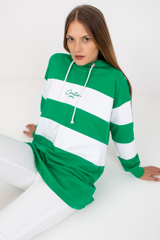 Zaļi un balti svītrains džemperis ar...