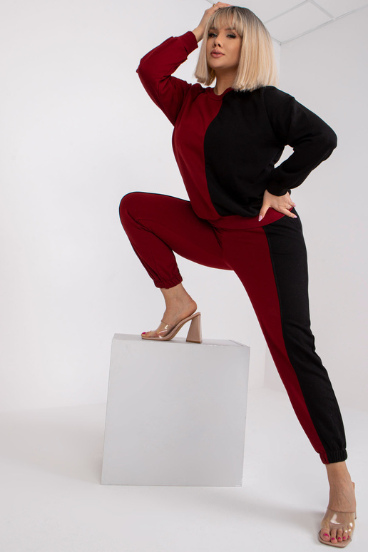 Burgundijas melns liela izmēra sporta...