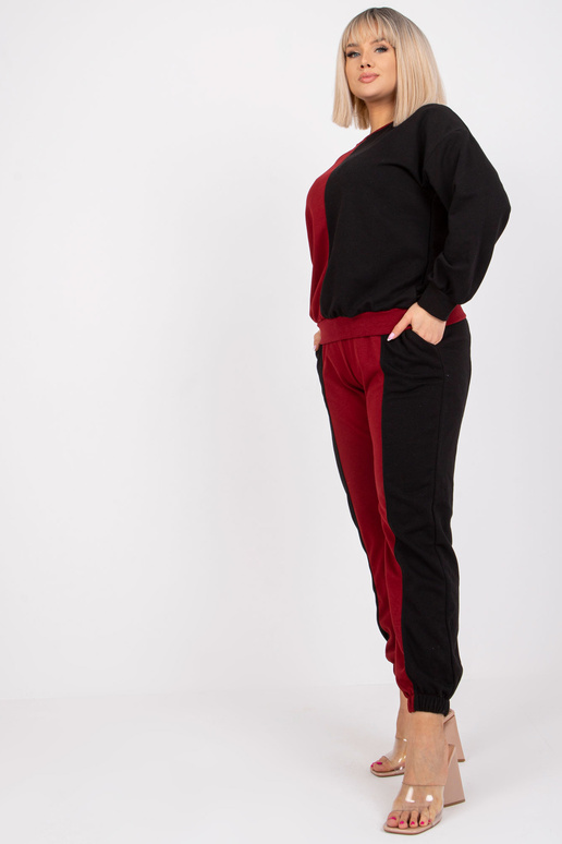 Burgundijas melns liela izmēra sporta...