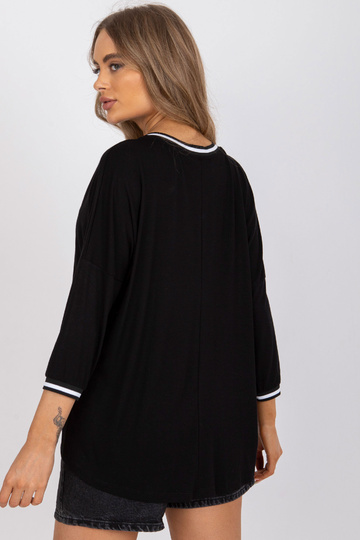 Melna brīva ikdienas blūze...