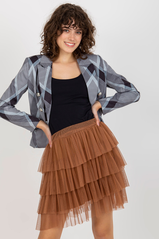 Gaiši brūni tilla svārki ar volāniem...