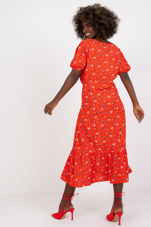 Sarkana midi kleita sievietēm ar...