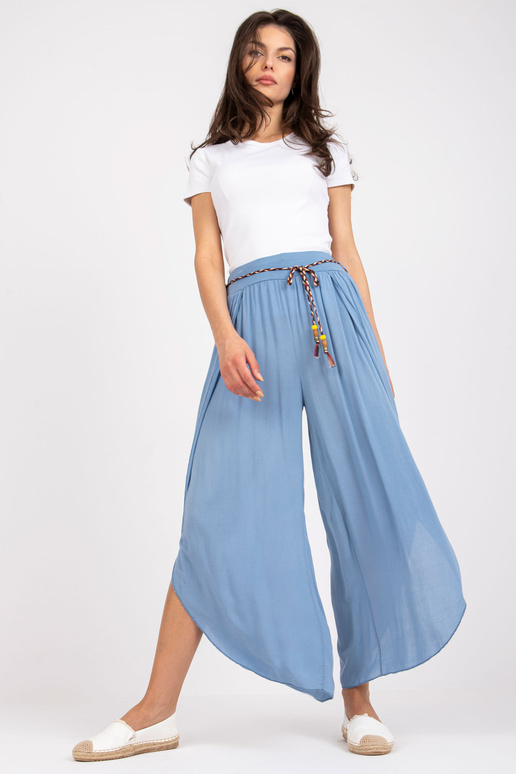 Zilas platas bikses ar audumu ar...