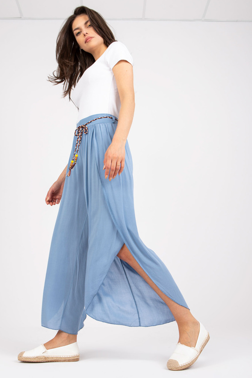 Zilas platas bikses ar audumu ar...