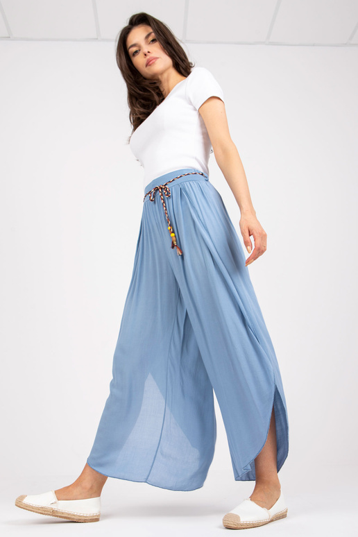 Zilas platas bikses ar audumu ar...