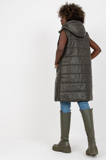 Khaki stepēta dūnu veste ar...