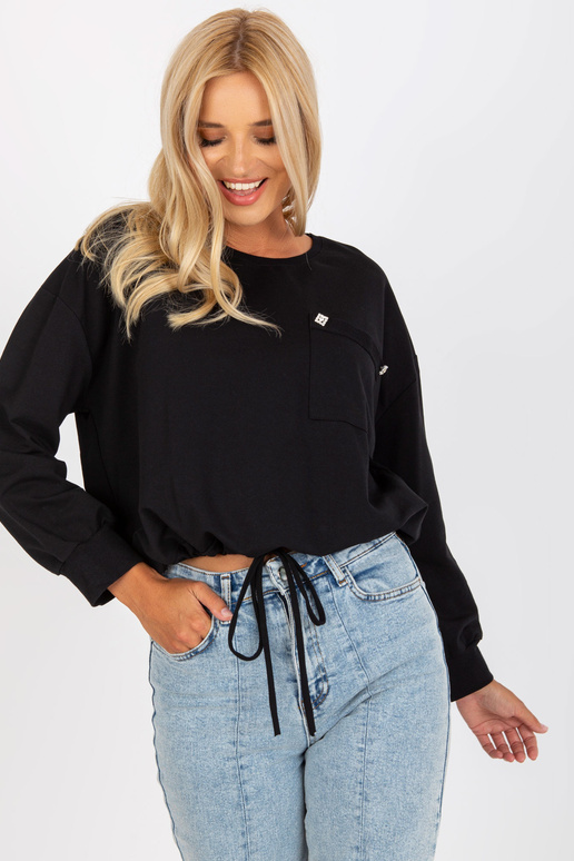 RUE PARIS melna īsa kokvilnas kapuce