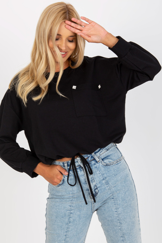 RUE PARIS melna īsa kokvilnas kapuce