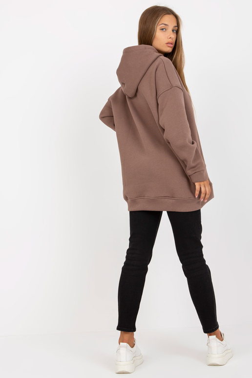 Brūnais sporta krekls ar kapuci