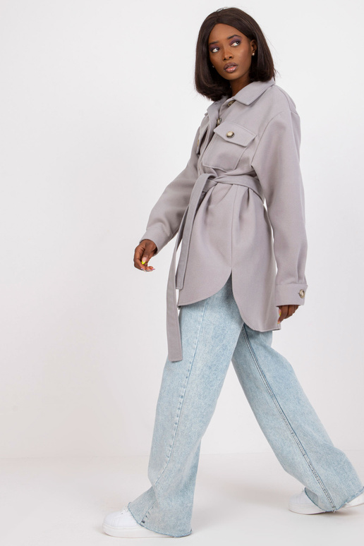 Pelēks garš top krekls ar jostu Olesia