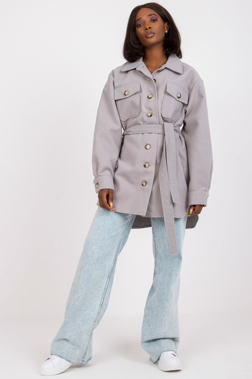 Pelēks garš top krekls ar jostu Olesia