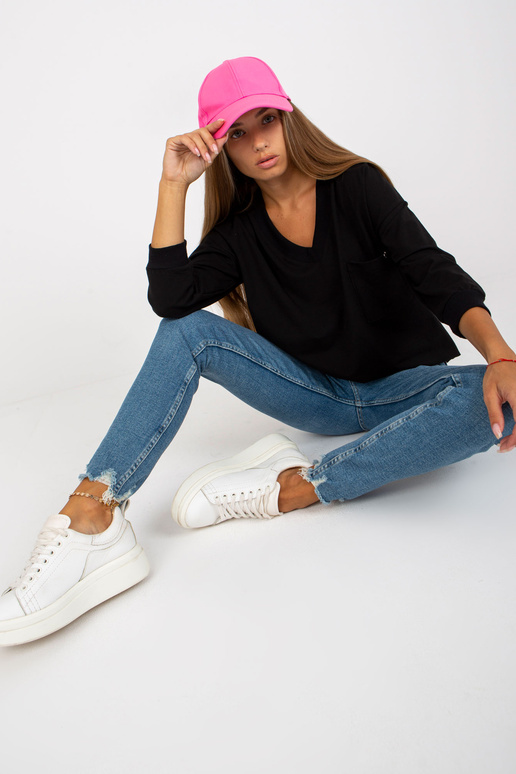 Pamata melna kokvilnas blūze ar 3/4...