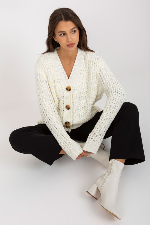 Ecru trikotāžas jaka ar bizēm RUE PARIS