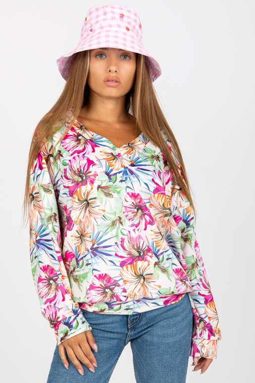 Ekrū velūra blūze ar apdruku un garām...