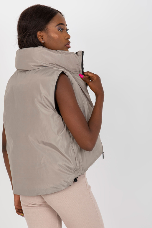 Melna abpusēja dūnu veste ar kabatām