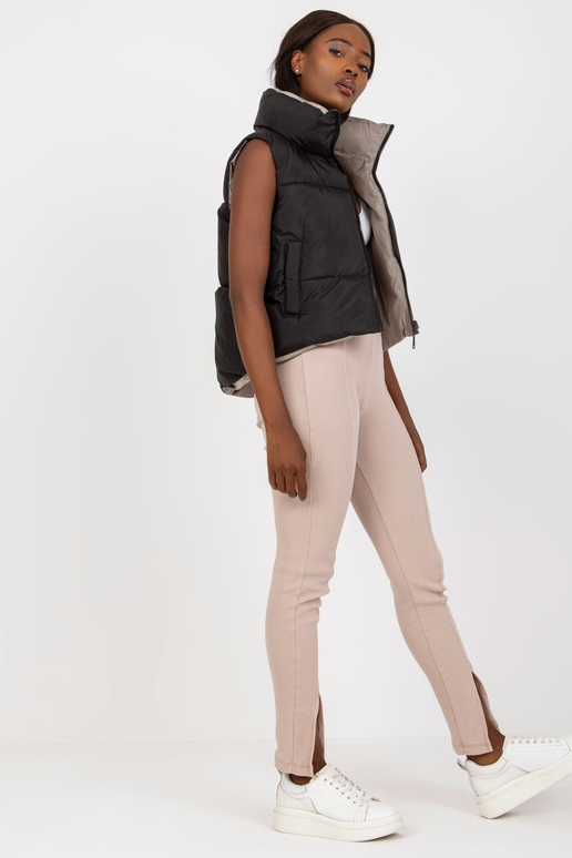 Melna abpusēja dūnu veste ar kabatām