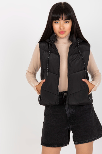 Īsa dūnu veste ar melnu kapuci